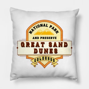 Great Sand Dunes National Park Colorado Badge Pillow