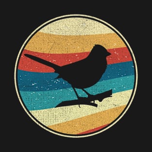 Vintage Eastern Towhee 80s 90s Retro Distressed Bird Nerds T-Shirt