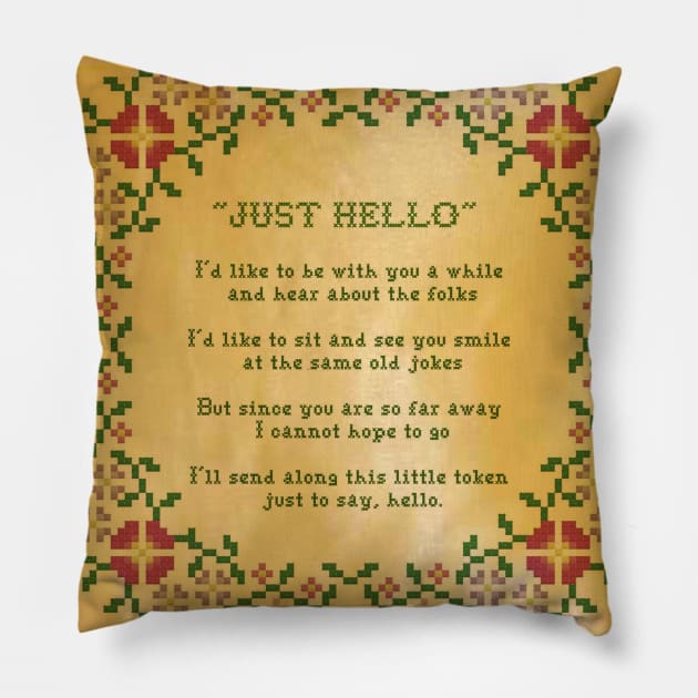 Odd Couple "Just Hello" Pillow by Pop Fan Shop