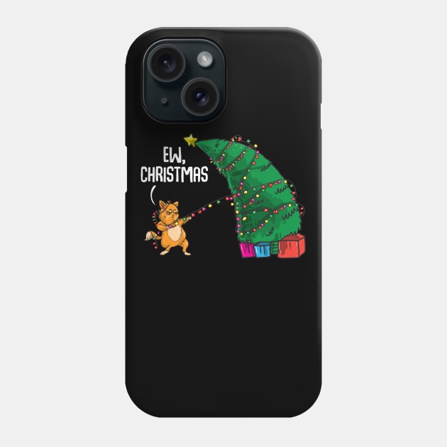 Cat Destroying Christmas. Sweatshirt For Cat Lovers and Christmas Parties. Phone Case by KsuAnn