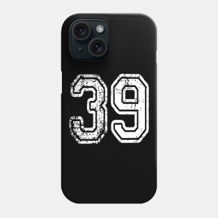 Number 39 Grungy in white Phone Case