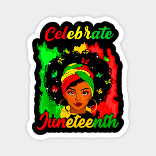 Juneteenth Afro Woman Black Queen African American Melanin Magnet