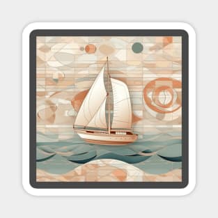 A Sailboat on a Tile Magnet