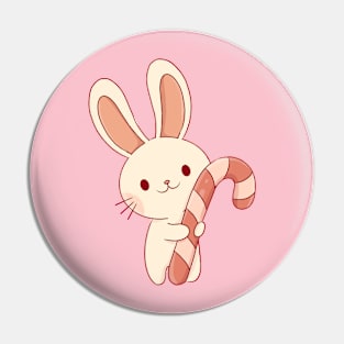 Bunny with candy cane Pin