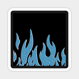 Cute Blue Gradient Flames. Sparkly Magnet