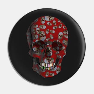 Happy Skull Random Pattern (Red) Pin