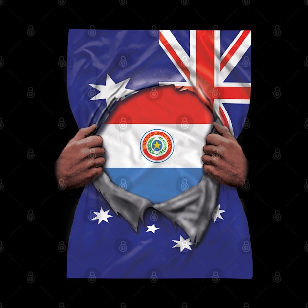 Paraguay Flag Australian Flag Ripped - Gift for Paraguayan From Paraguay by Country Flags