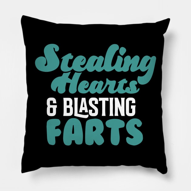 Stealing Hearts & Blasting Farts Pillow by pako-valor