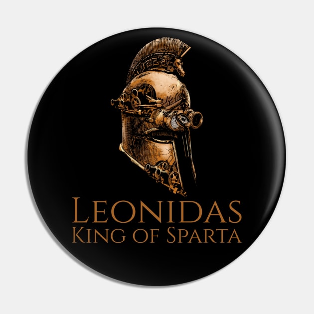 Leonidas - King Of Sparta - Steampunk Ancient Greek Helmet Pin by Styr Designs