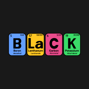 Black Periodic Table of Elements (Colorful) T-Shirt