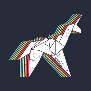 Origami Unicorn (Aged look) T-Shirt