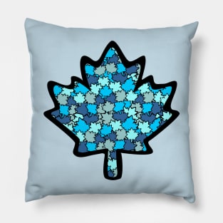 Canadian Maple Leaf - Acqua Blu Pillow