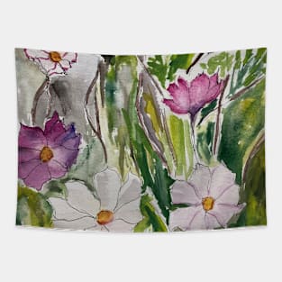 Cosmos Flowers Tapestry