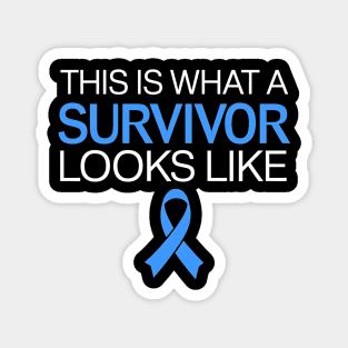 This Is What a Survivor Looks Like - Colon Cancer Awareness Blue Ribbon Magnet
