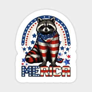Raccoon Merica Magnet