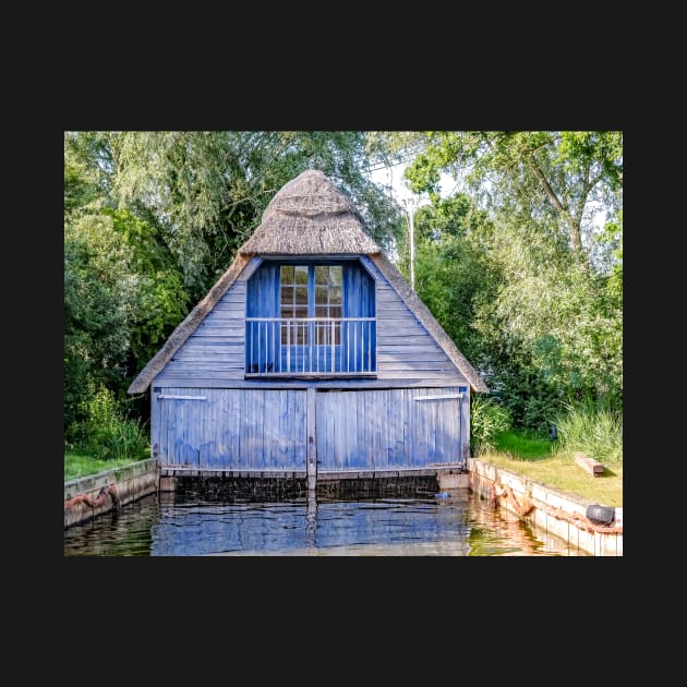 Traditional wooden boat shed, Norfolk Broads by yackers1