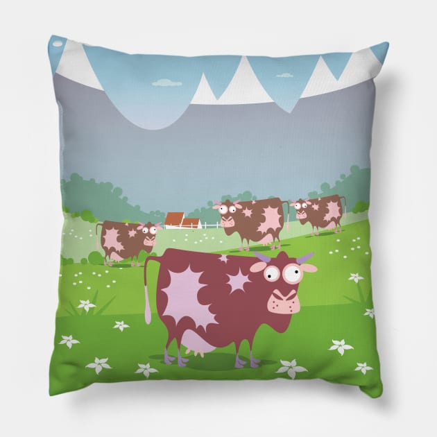 Alpine Pastoral Pillow by Designkix