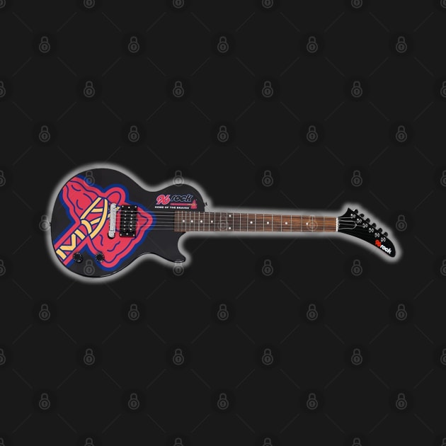 WKLS 96 Rock Atlanta Tomahawk Braves Guitar by RetroZest