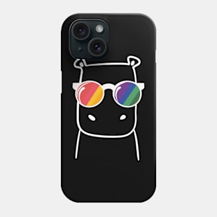 Hippo Hippopotamus Pride Sunglasses Gay Pride LGBTQ+ Funny Phone Case