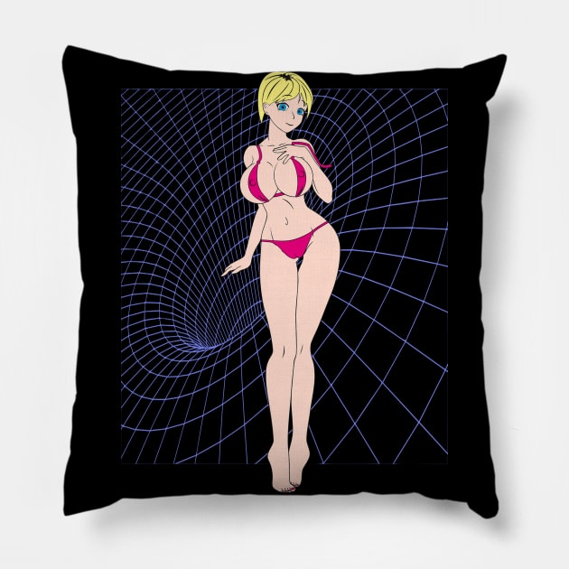 Hot Anime Chick Giant Bazoinkers All Bouncing Around And Stuff Pillow by blueversion