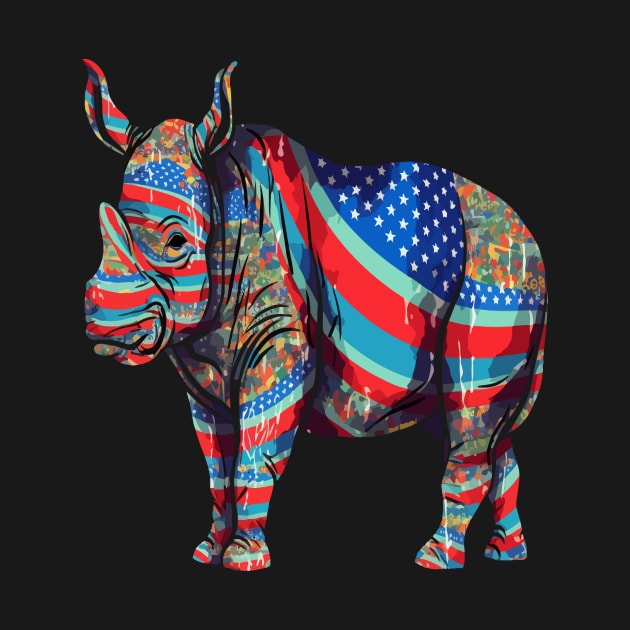 Patriotic Rhinoceros by JH Mart