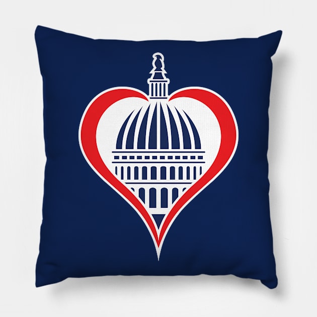 Washington DC Capitol Dome with Heart Pillow by hobrath