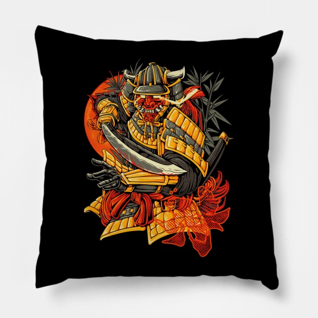 SHOGUN SAMURAI Pillow by lestercamacho