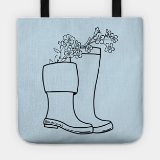 Forget me not black lineart xtratuf Tote