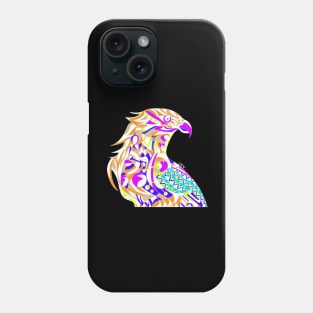 dark mecha peregrine falcon halcon ecopop in mexican techno organic tribal totonac patterns Phone Case