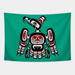 Native American Red Black Kaigani Thunderbird Tapestry