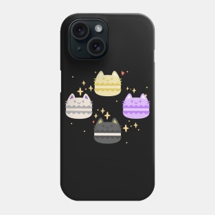 Nonbinary Kawaii Macaron Cats Phone Case