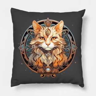 Art Nouveau Orange Kitty Pillow