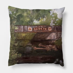 Old Bridge By The Lake Oil Painting Pillow