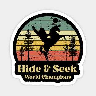 Unicorn & Bigfoot Hide and Seek World Champions Magnet