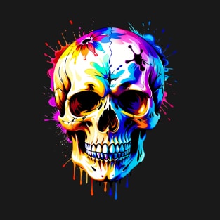 Colored Skull Design in Vibrant Vector Style T-Shirt