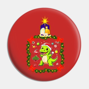 Dinosaur Christmas Pin