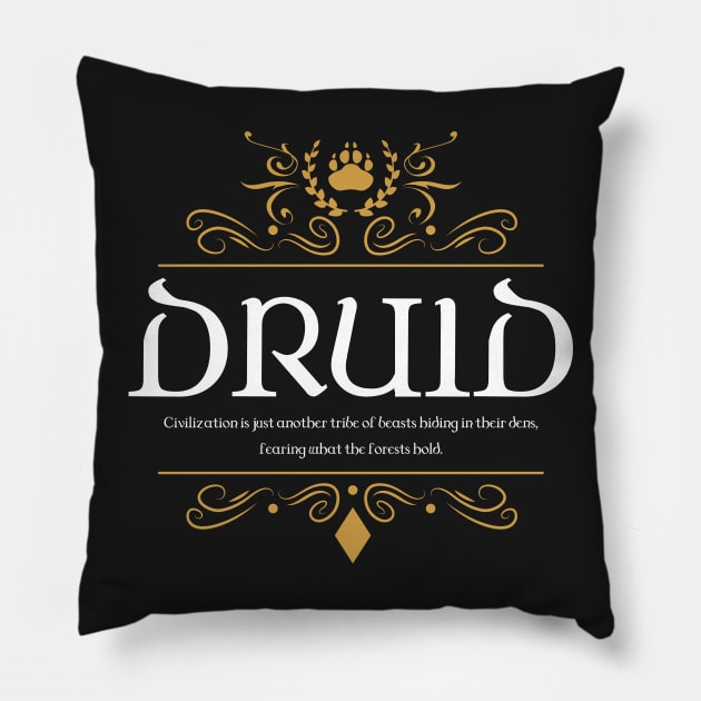 RPG Druid Druids Quotes Tabletop RPG Gaming Pillow by pixeptional