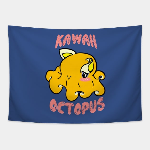 Kawaii Octopus Tapestry by KingVego