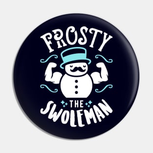 Frosty The Swoleman (Funny Christmas Gym Fitness) Pin