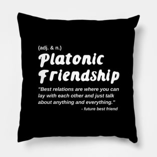 Platonic Friendship Definition Quote with Best Friend Pillow