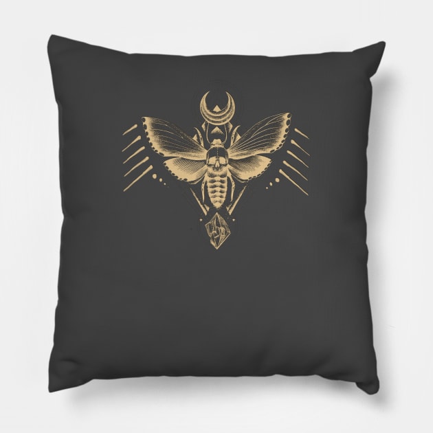 Vintage Moth Pillow by 3vaN