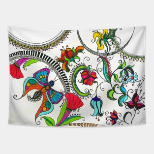 Floral zentangle Tapestry