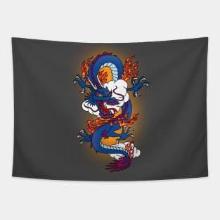 dragon on fire Tapestry