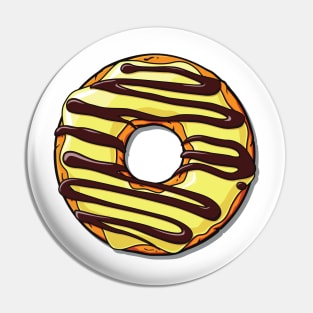 Yellow Donut, Doughnut, Chocolate, Icing, Frosting Pin