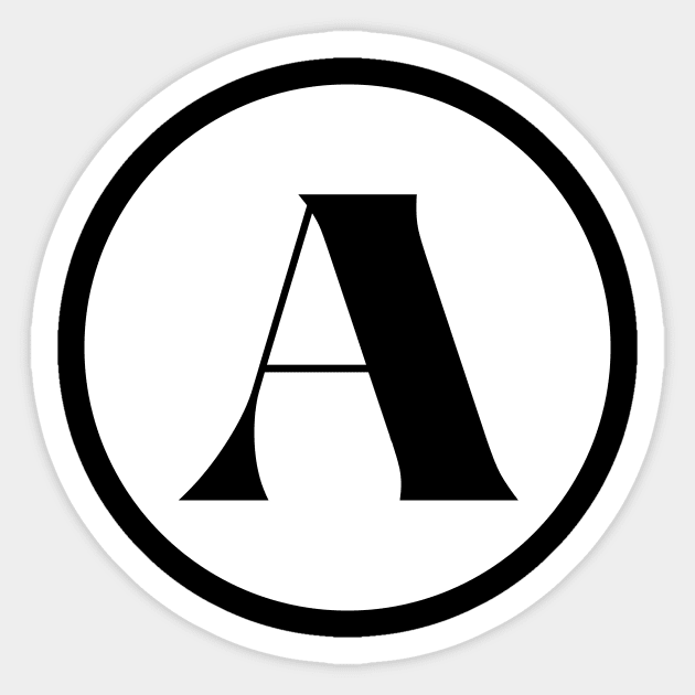 A (Letter Initial Monogram) - A - Sticker