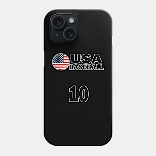 USA Baseball Number 10 T-shirt Design Phone Case