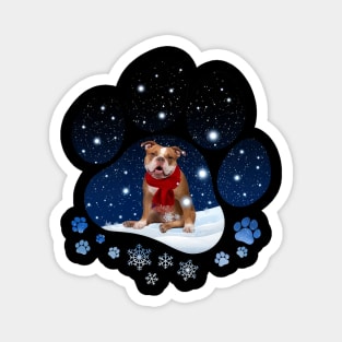 Snow Paw Old English Bulldog Christmas Winter Holiday Magnet