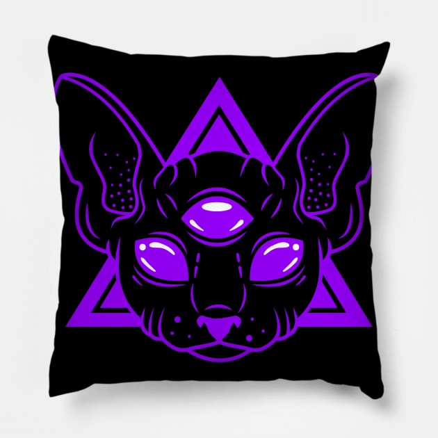 Psychic Familiar (purple) Pillow by Spazzy Newton