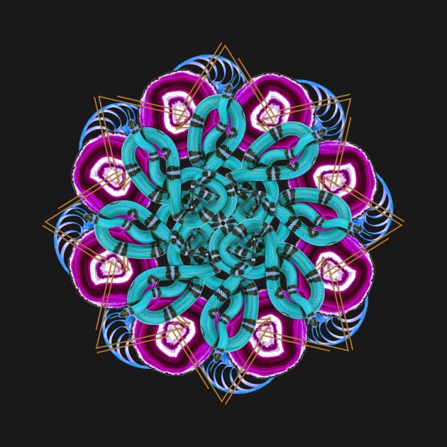 turquoise snakes mandala by burenkaUA