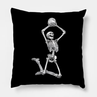 Volleyball Skeleton Women Men Volleyball Player Halloween Pillow